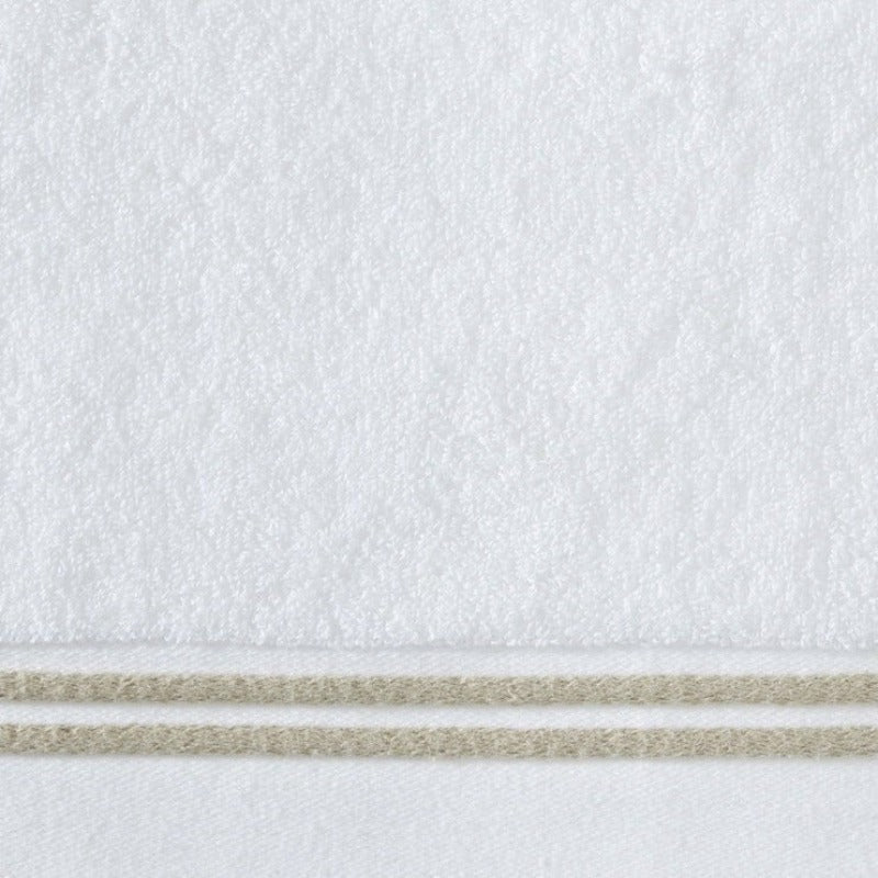 Sferra Aura Bath Towels Swatch White/Almond Fine Linens