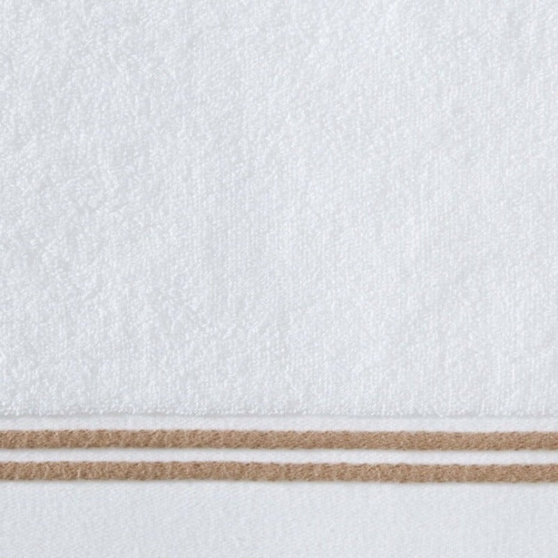 Sferra Aura Bath Towels Swatch White/Copper Fine Linens