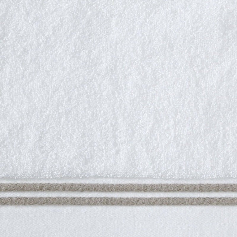 Sferra Aura Bath Towels Swatch White/Stone Fine Linens