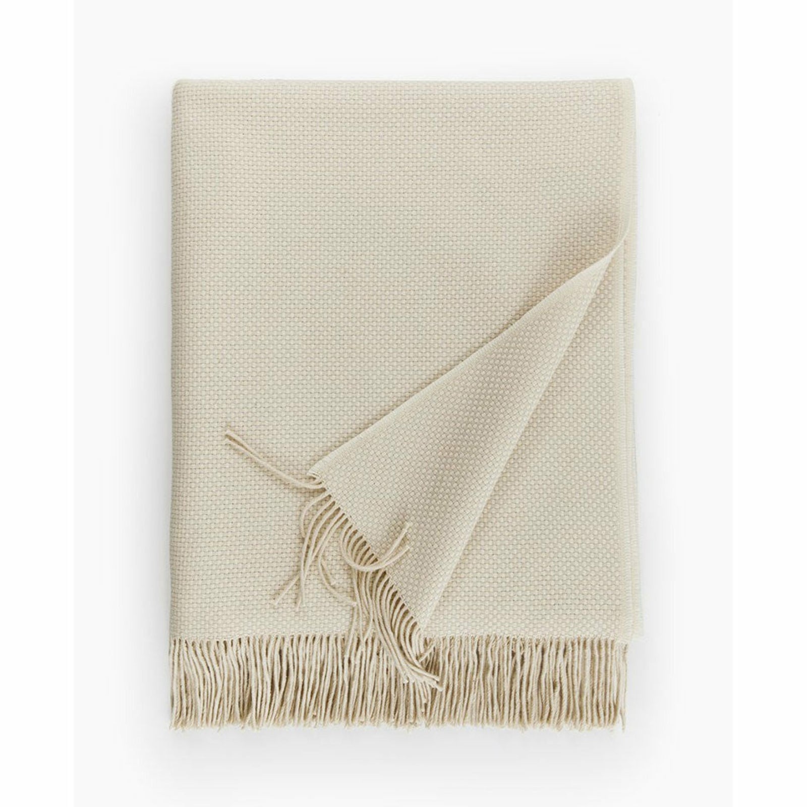 Sferra Bristol Fringed Throw Blanket Main Cream Fine Linens