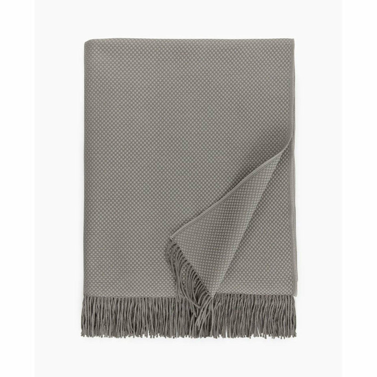 Sferra Bristol Fringed Throw Blanket Main Grey Fine Linens