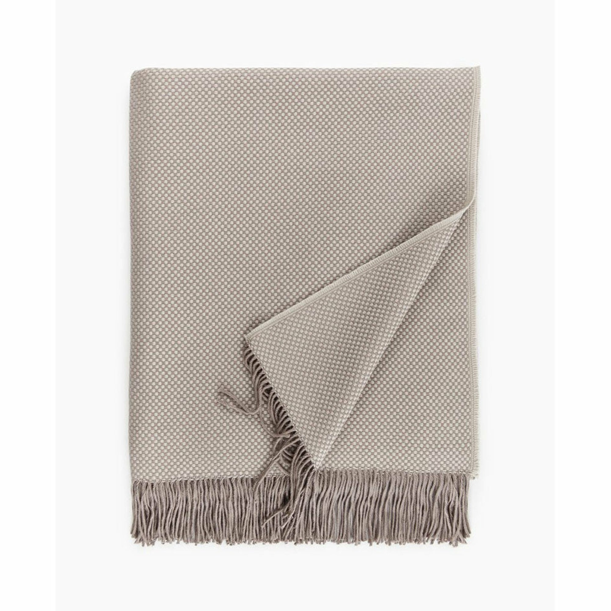 Sferra Bristol Fringed Throw Blanket Main Taupe Fine Linens