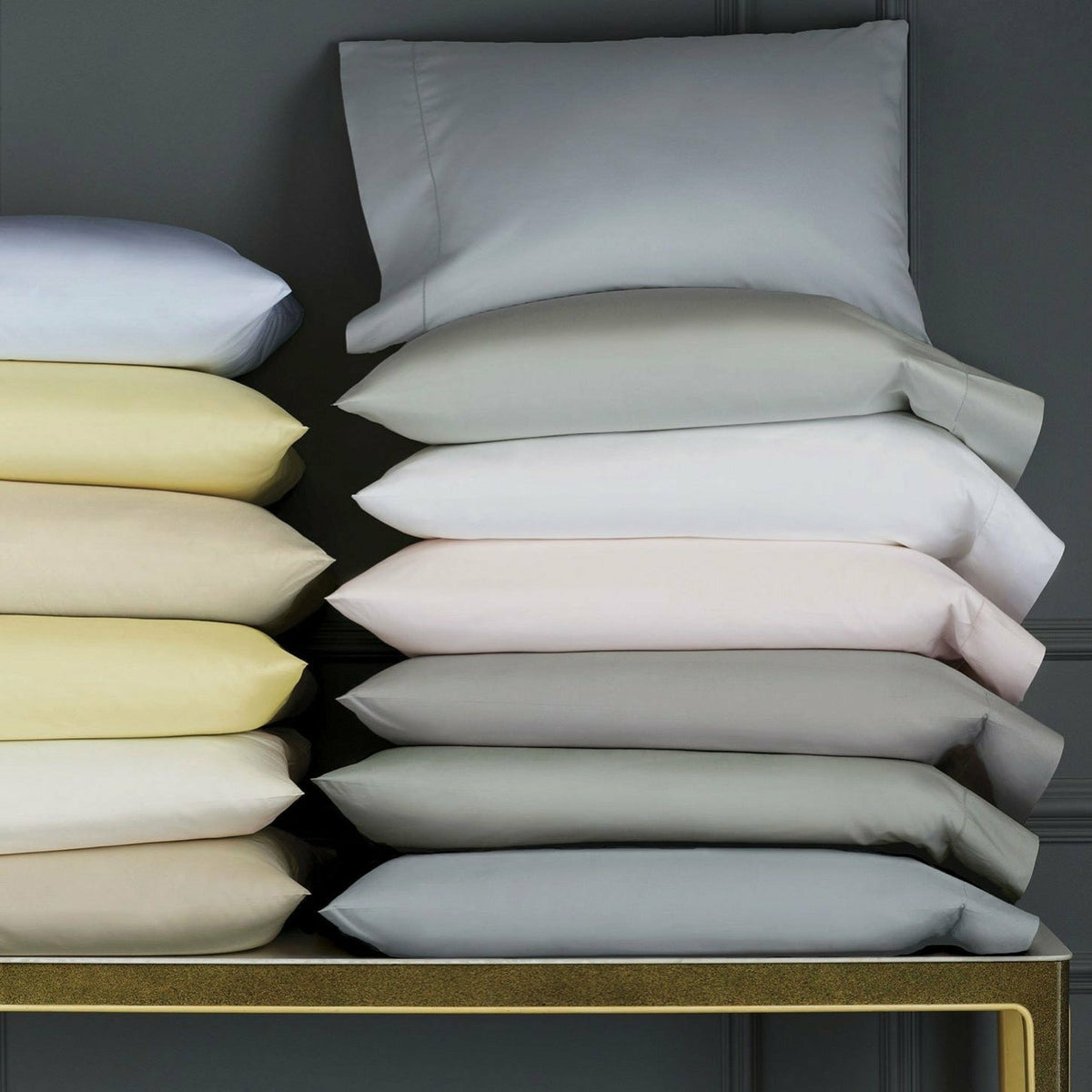 Sferra Celeste Pillowcase Colors Stack Ivory Fine Linens 