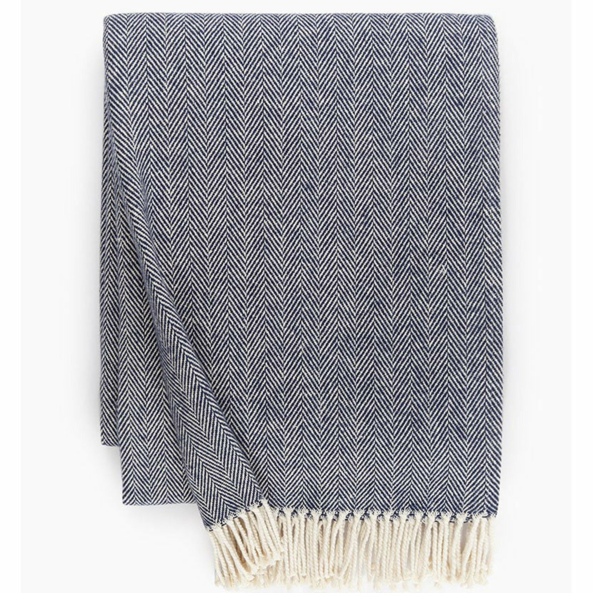 Celine Throw Sferra Celine Throw Blanket (Navy) | High End Throw Blankets - FLandB.com