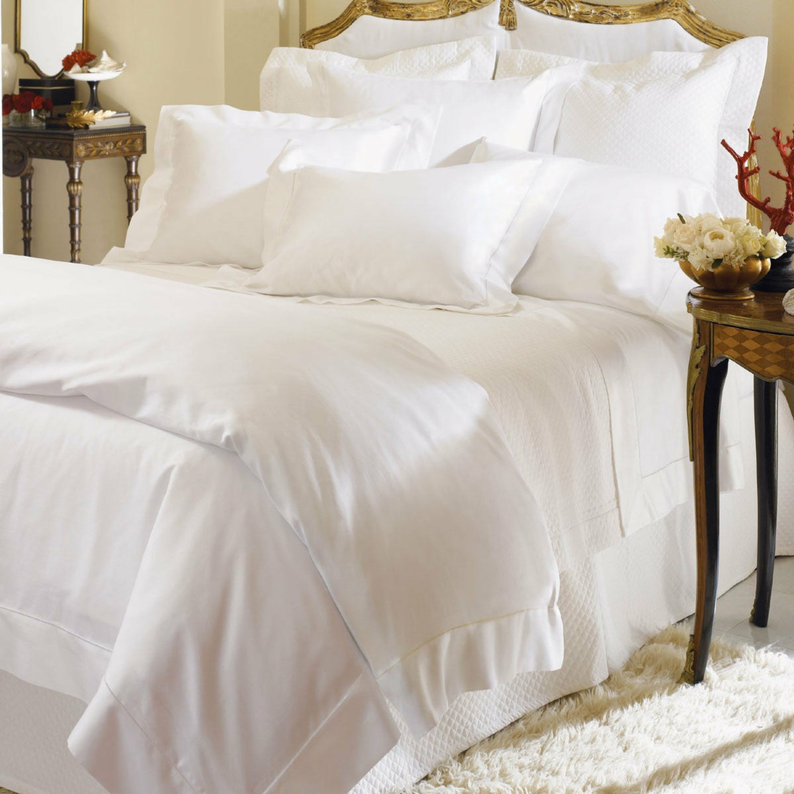 Sferra Milos Bedding Main White Fine Linens