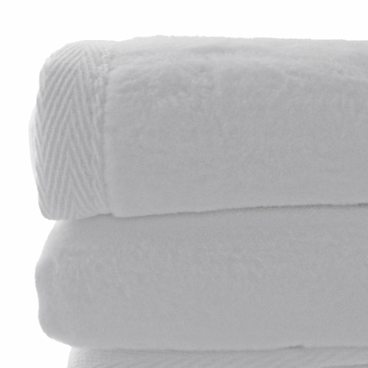Sferra Plush Blankets Stack White Fine Linens