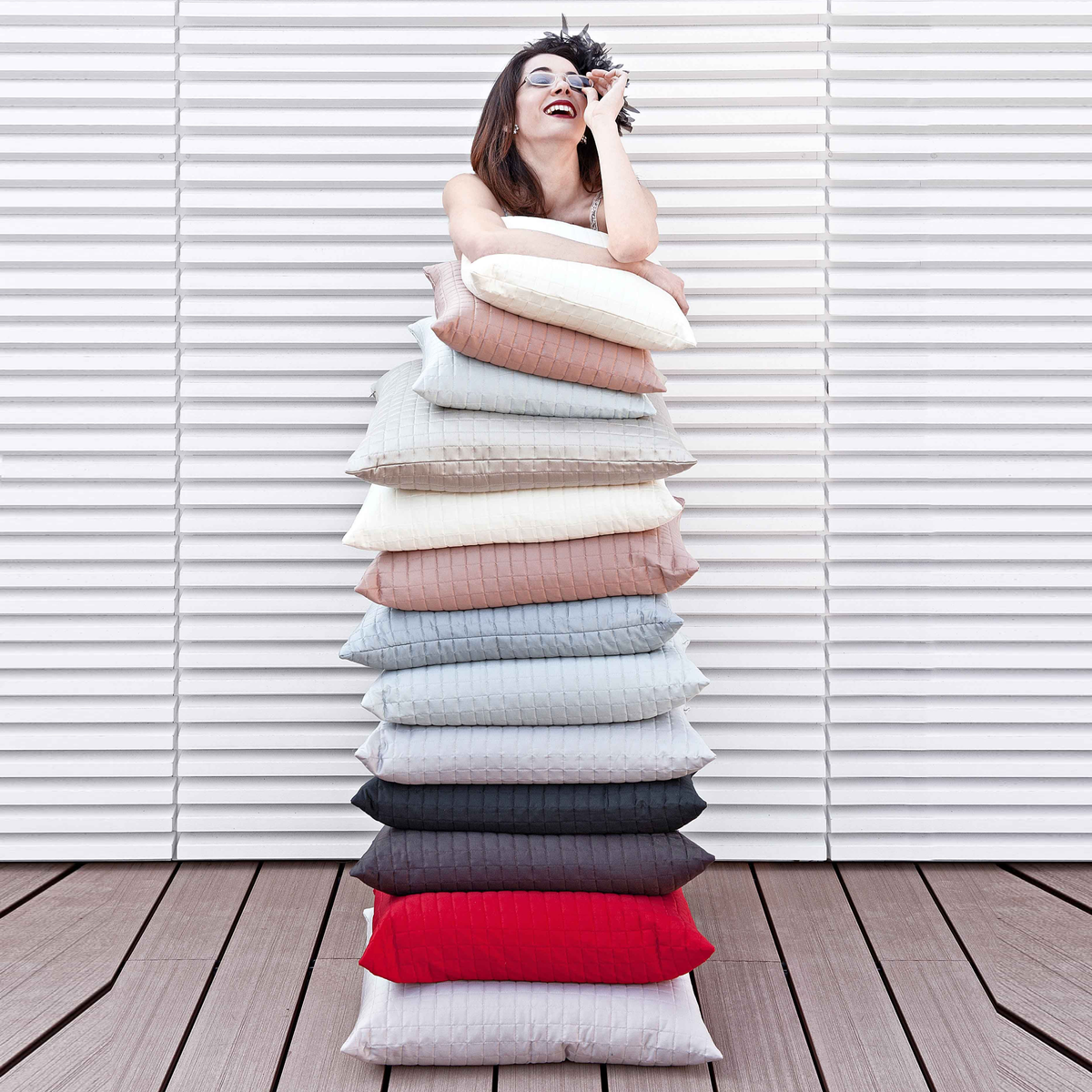 Stack of Signoria Masaccio Bedding Shams in Different Colors