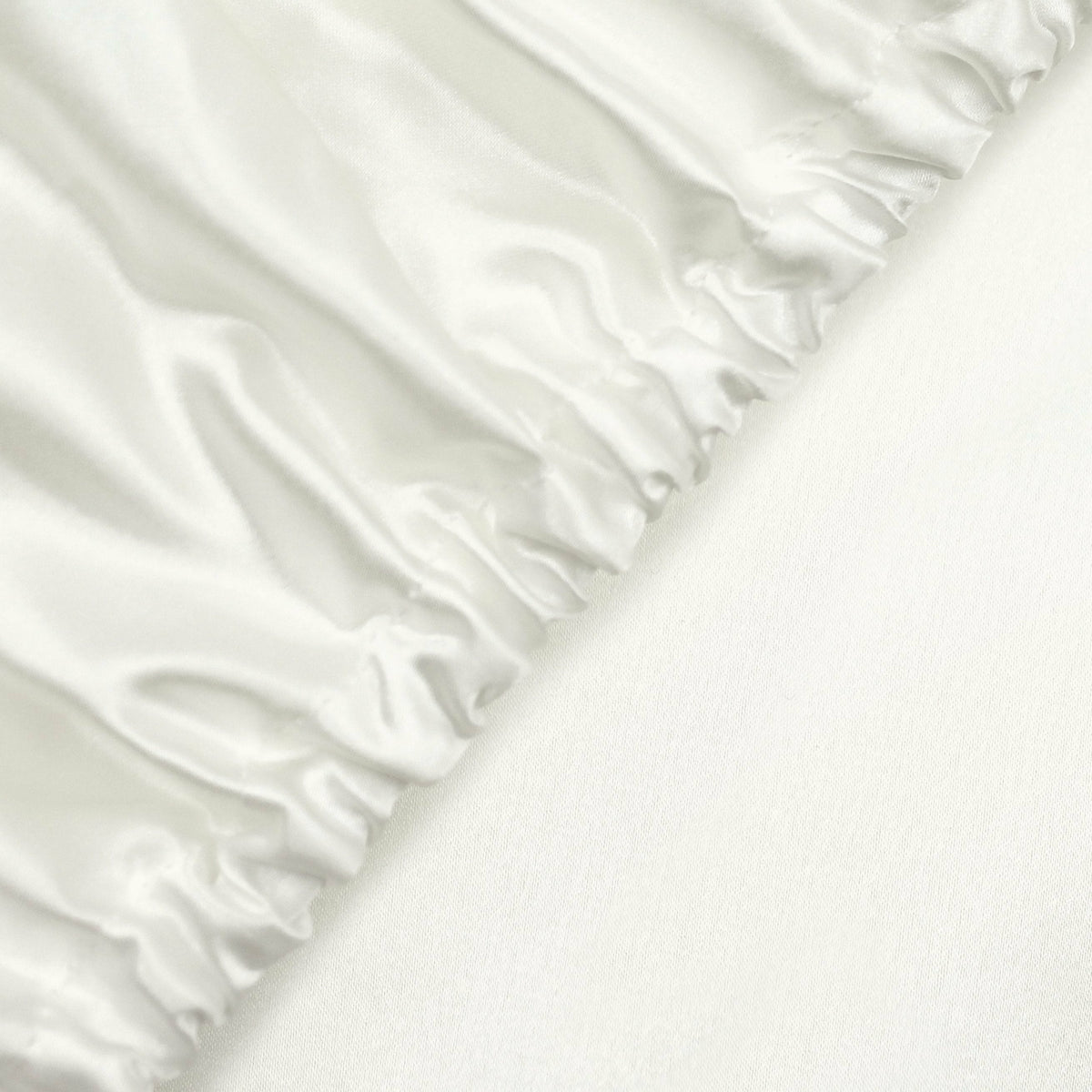 Mulberry Park Silks 22 Momme Silk Fitted Sheets Close Up Ivory Fine Linens