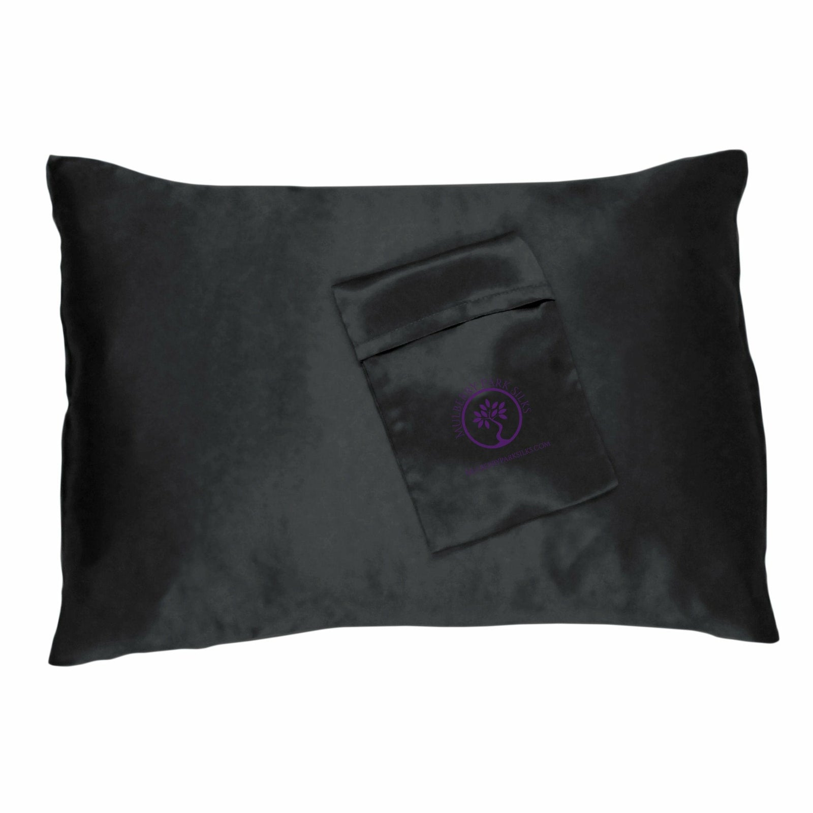 Mulberry Park Silks Pure 19 Momme Silk Travel Pillowcase - Black