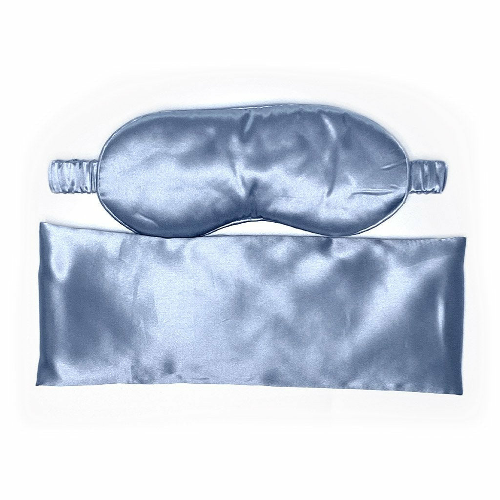 Sleep Mask and Eye Pillow Bundle Steel Blue