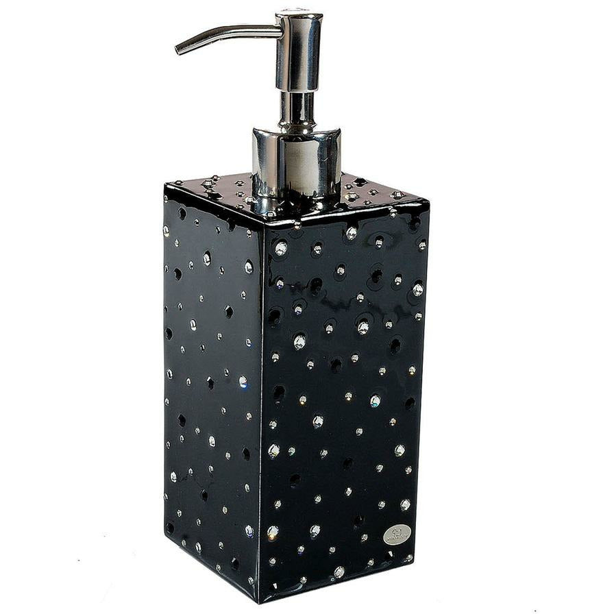 Mike and Ally Stardust Bath Accessories - Black Black with Silver Trim /  Make Up Brush Holder (3.25W X 4.25H)