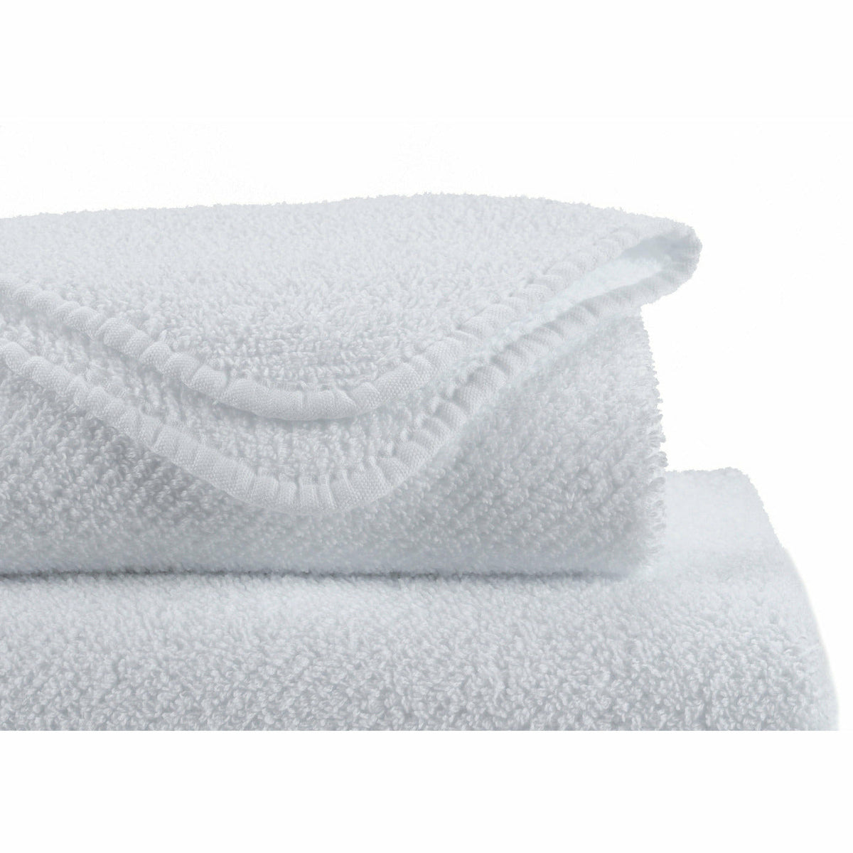 Abyss Twill Bath Towels Close Up White Fine Linens 
