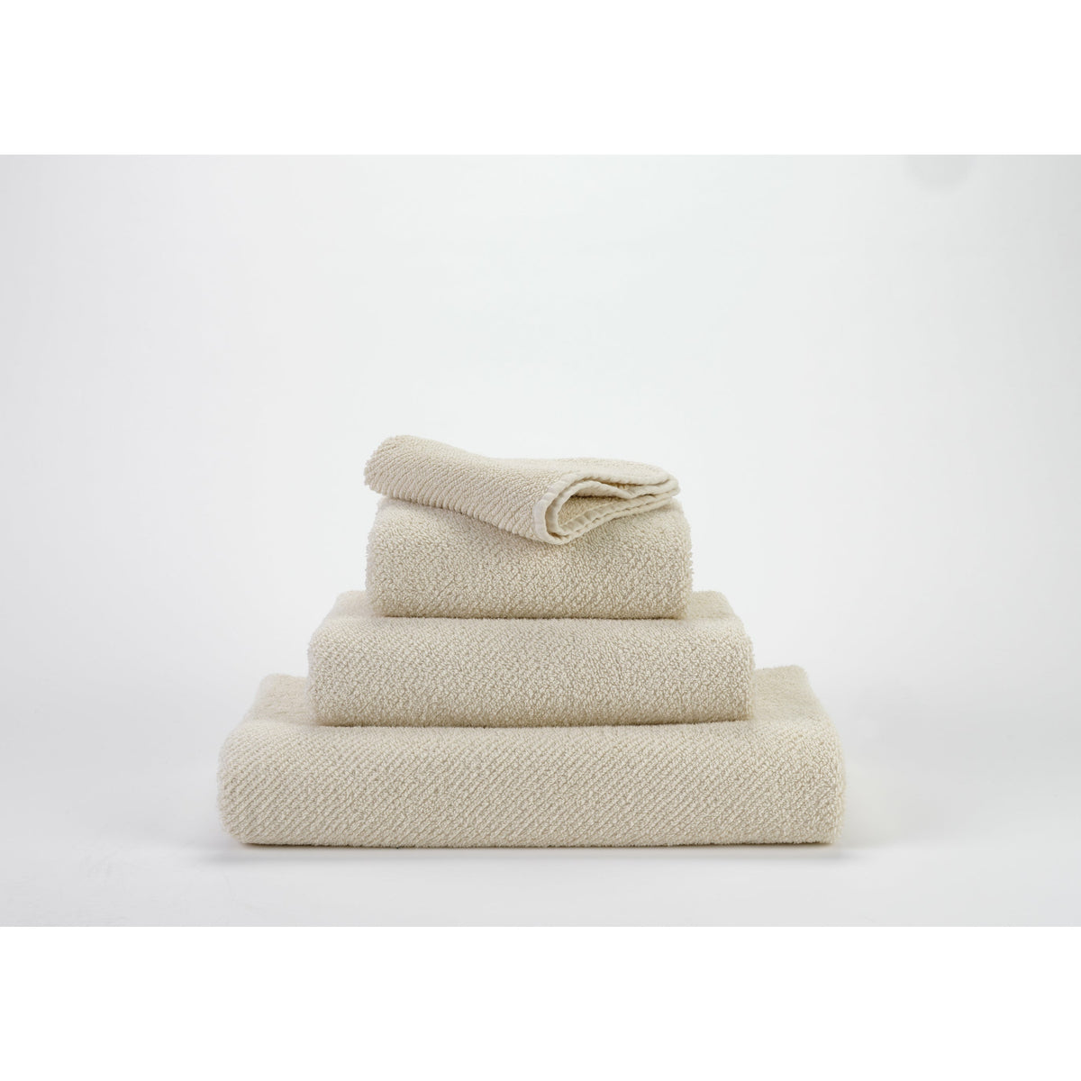 Abyss Twill Bath Towels Stack Ecru (101) Fine Linens