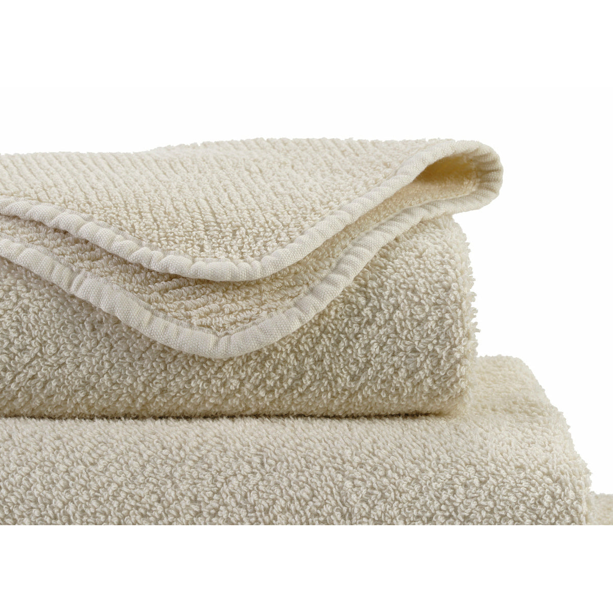 Abyss Twill Bath Towels Double Close Up Ecru (101) Fine Linens
