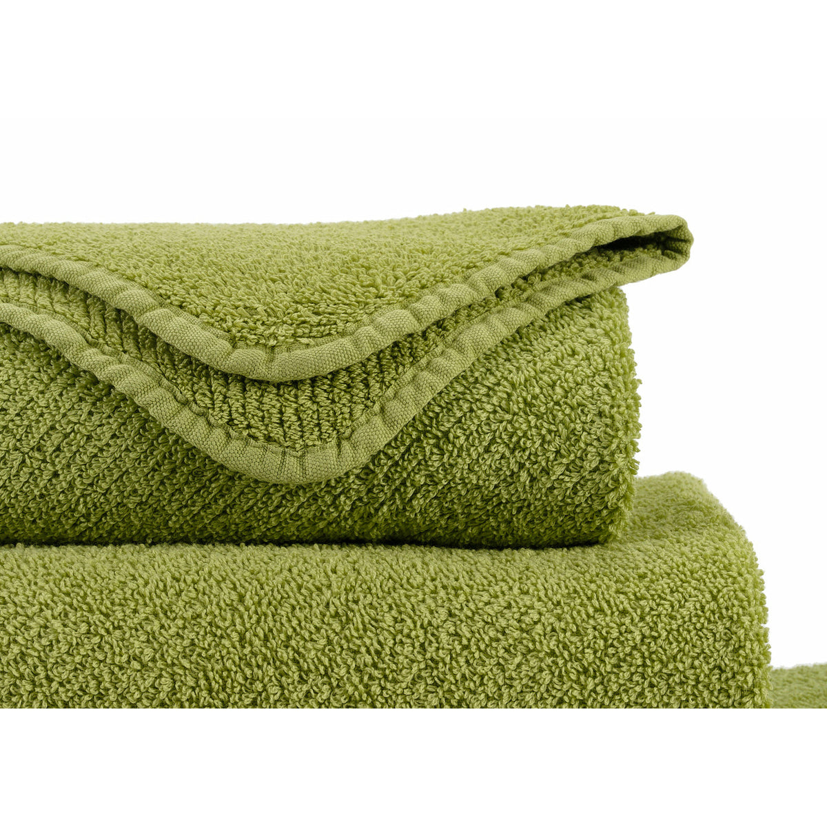 Abyss Twill Bath Towels Close Up Apple Green (165) Fine Linens