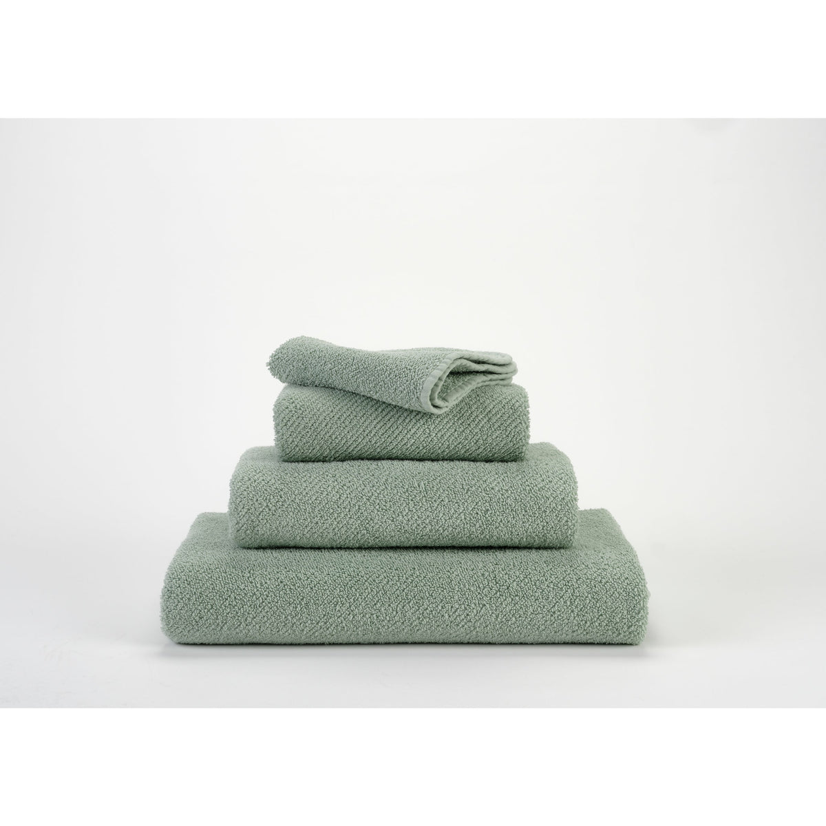 Abyss Twill Bath Towels Stack Aqua (210) Fine Linens