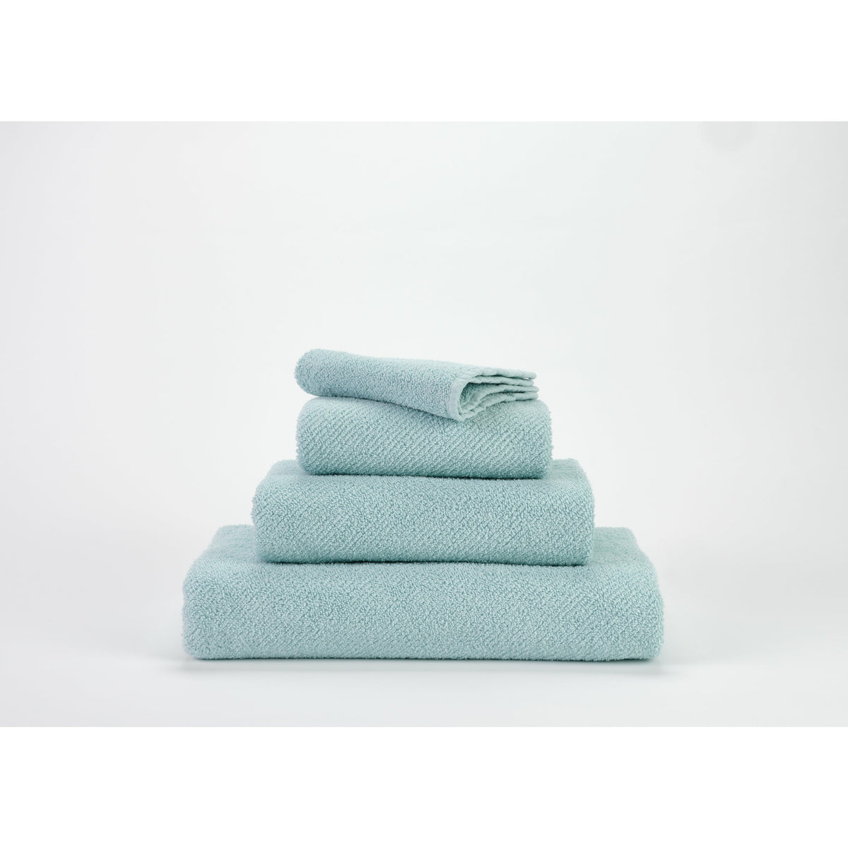 Abyss Twill Bath Towels Stack Ice Fine Linens