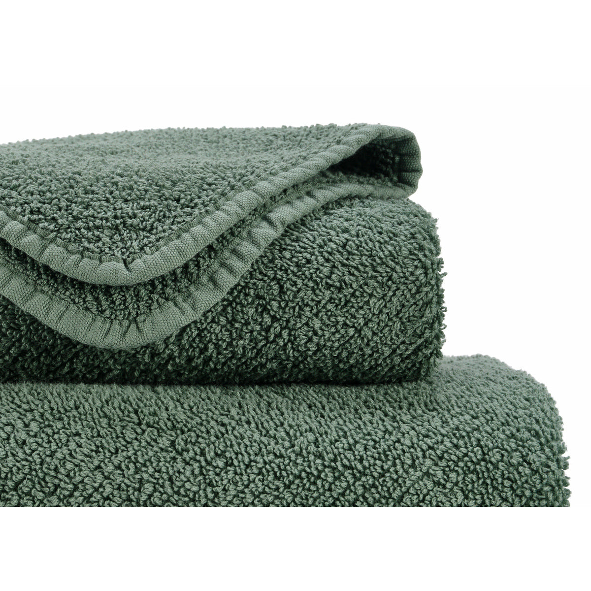 Abyss Twill Bath Towels Close Up Evergreen (280) Fine Linens