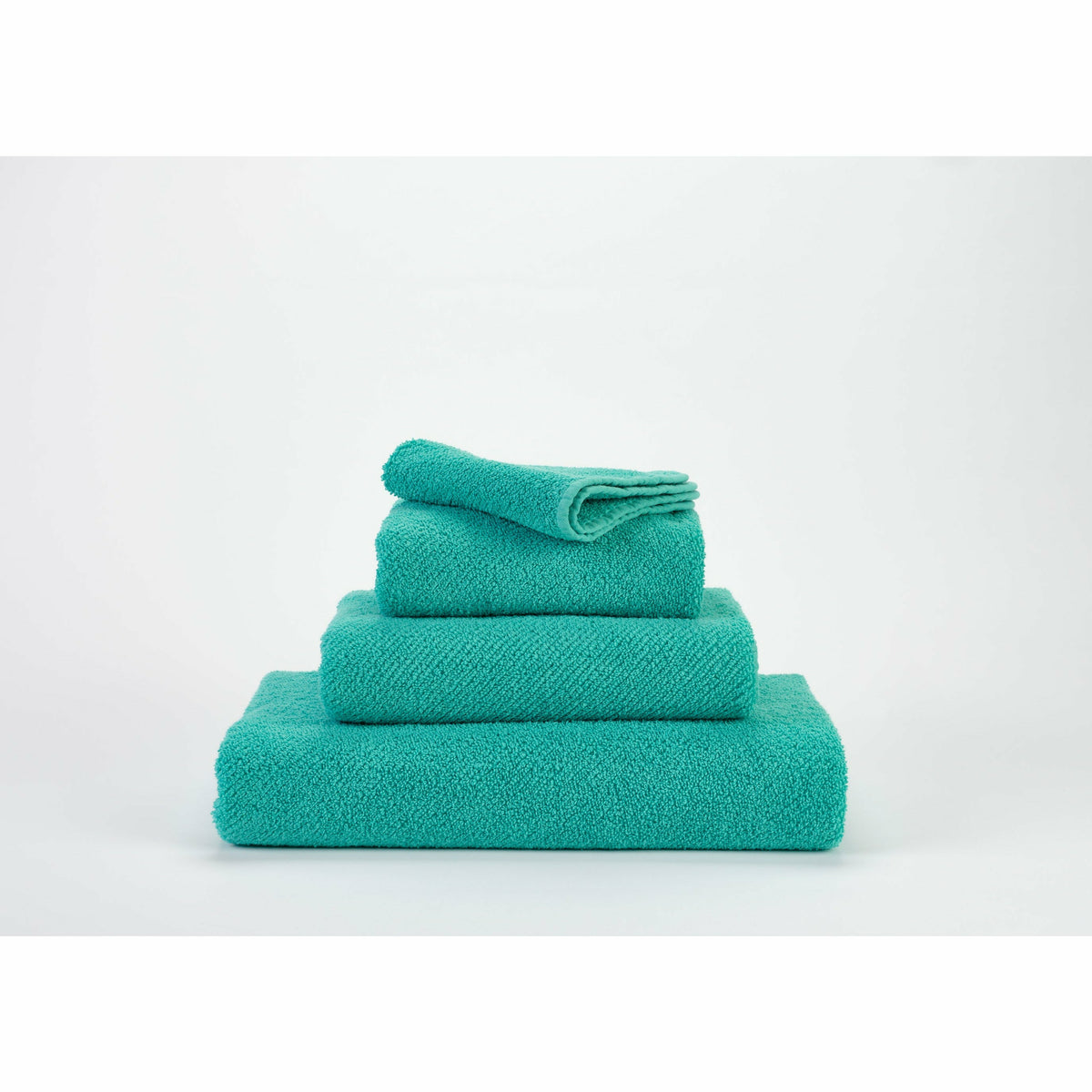 Abyss Twill Bath Towels Stack Lagoon Fine Linens 