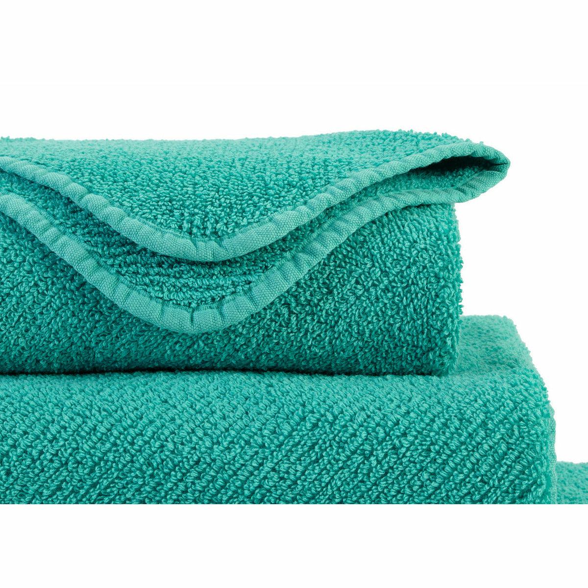 Abyss Twill Bath Towels Close Up Lagoon Fine Linens 
