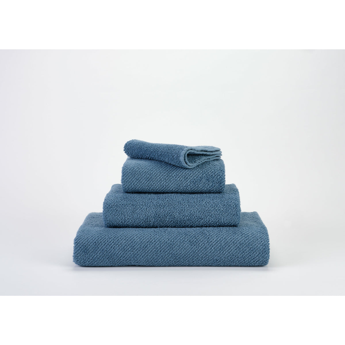 Abyss Twill Bath Towels Stack Bluestone (306) Fine Linens