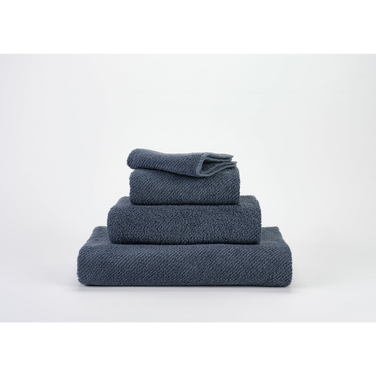 Abyss Twill Bath Towels Stack Denim (307) Fine Linens