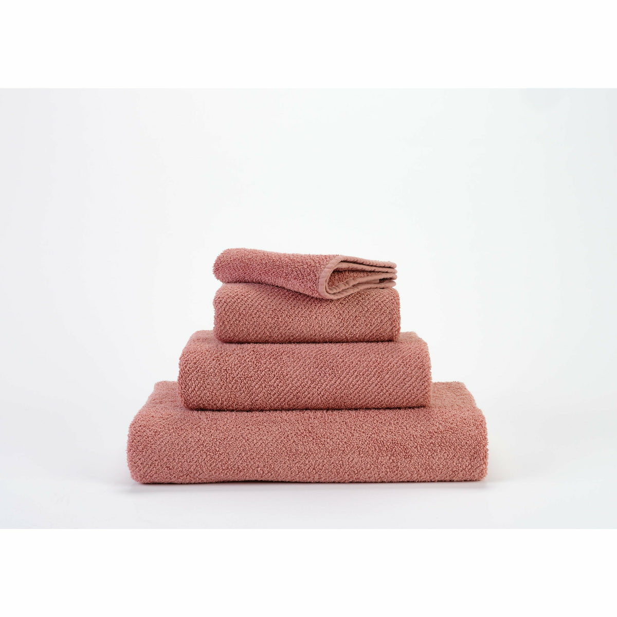 Abyss Twill Bath Towels Stack Rosette Fine Linens 