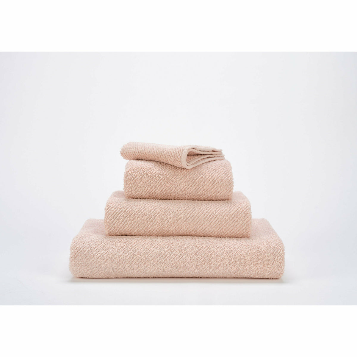 Abyss Twill Bath Towels Stack Nude Fine Linens