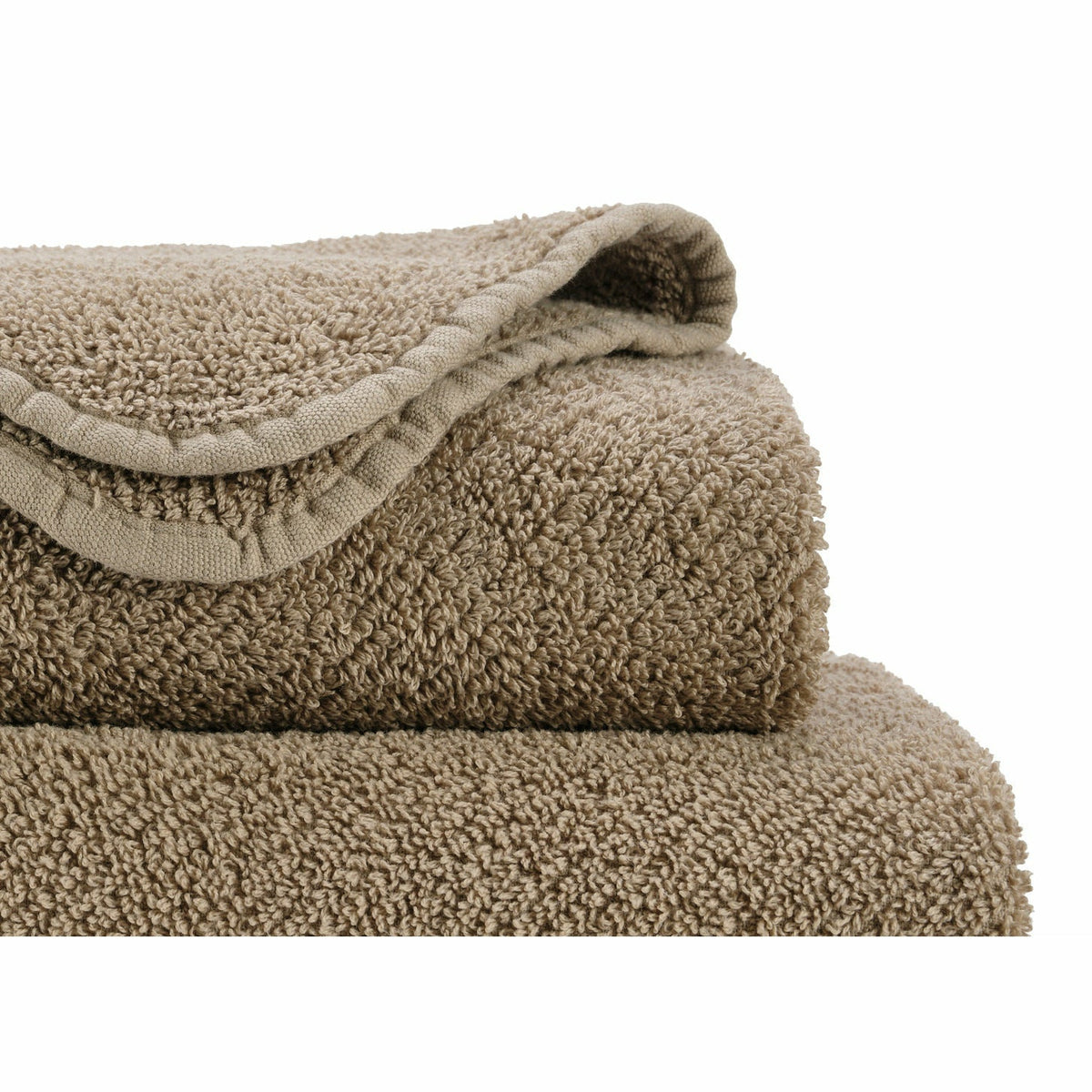 Abyss Twill Bath Towels Close Up Taupe Fine Linens 