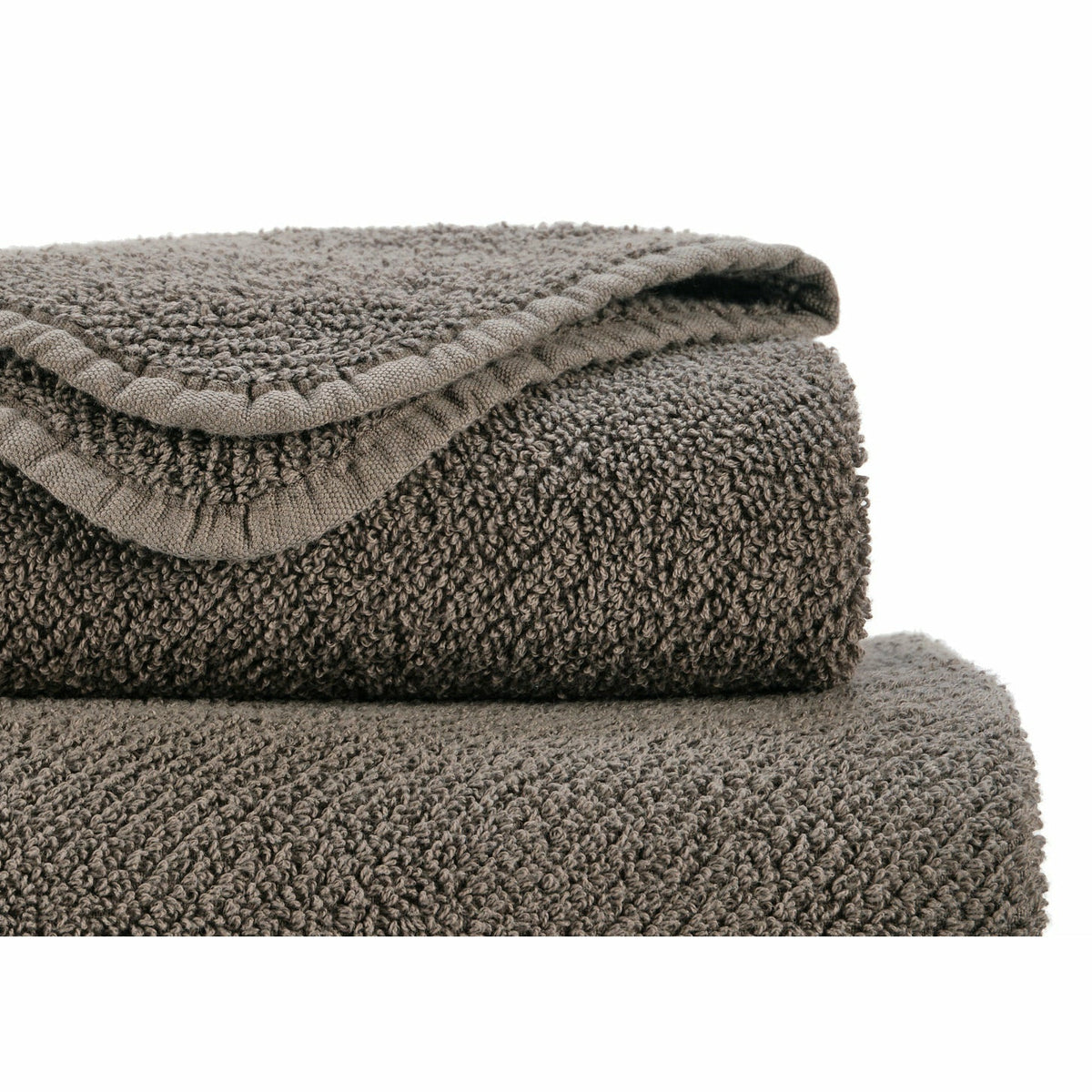 Abyss Twill Bath Towels Close Up Gris Fine Linens