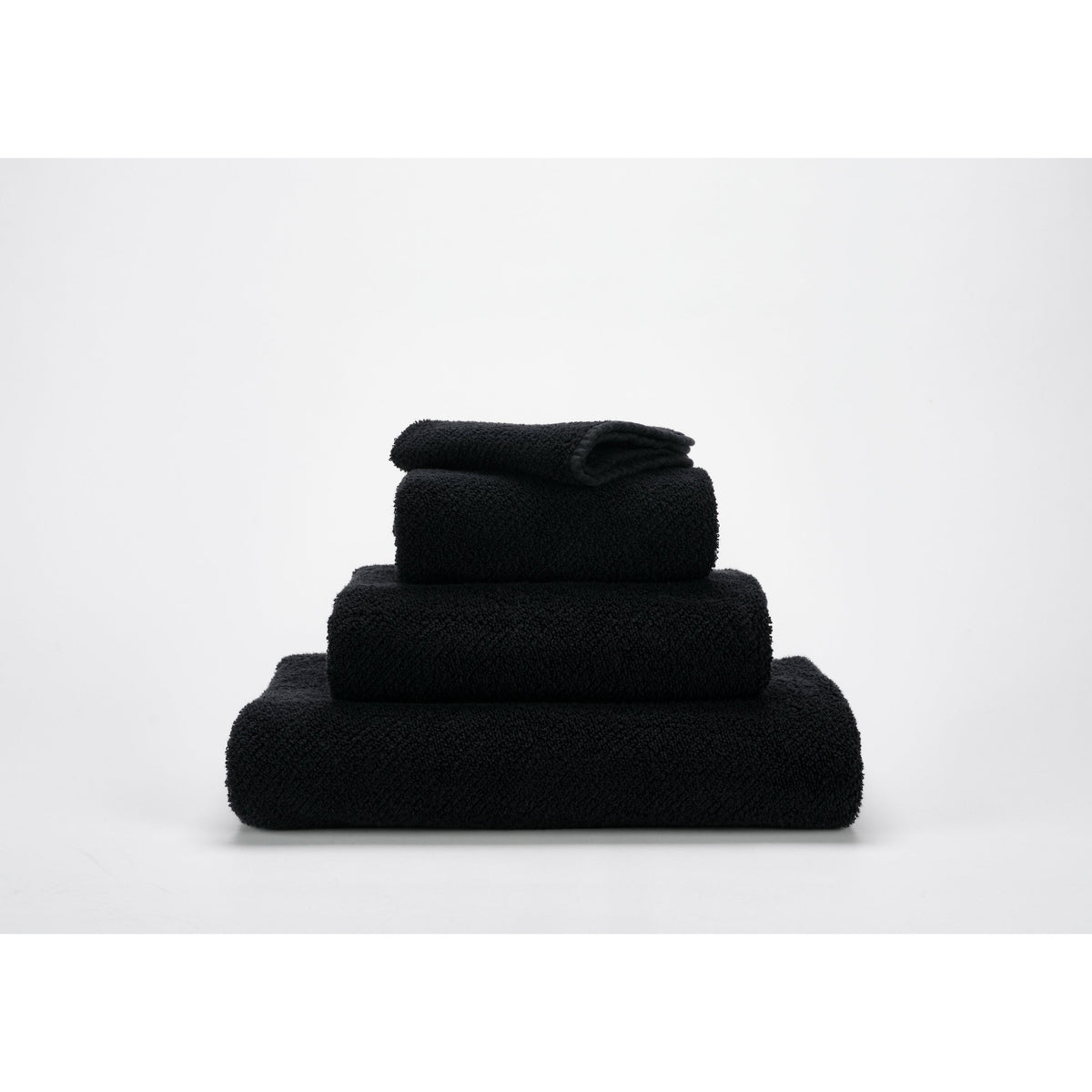 Abyss Twill Bath Towels Stack Black (990) Fine Linens