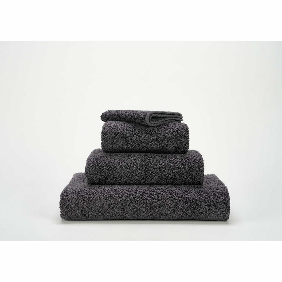 Abyss Twill Bath Towels Stack Metal Fine Linens