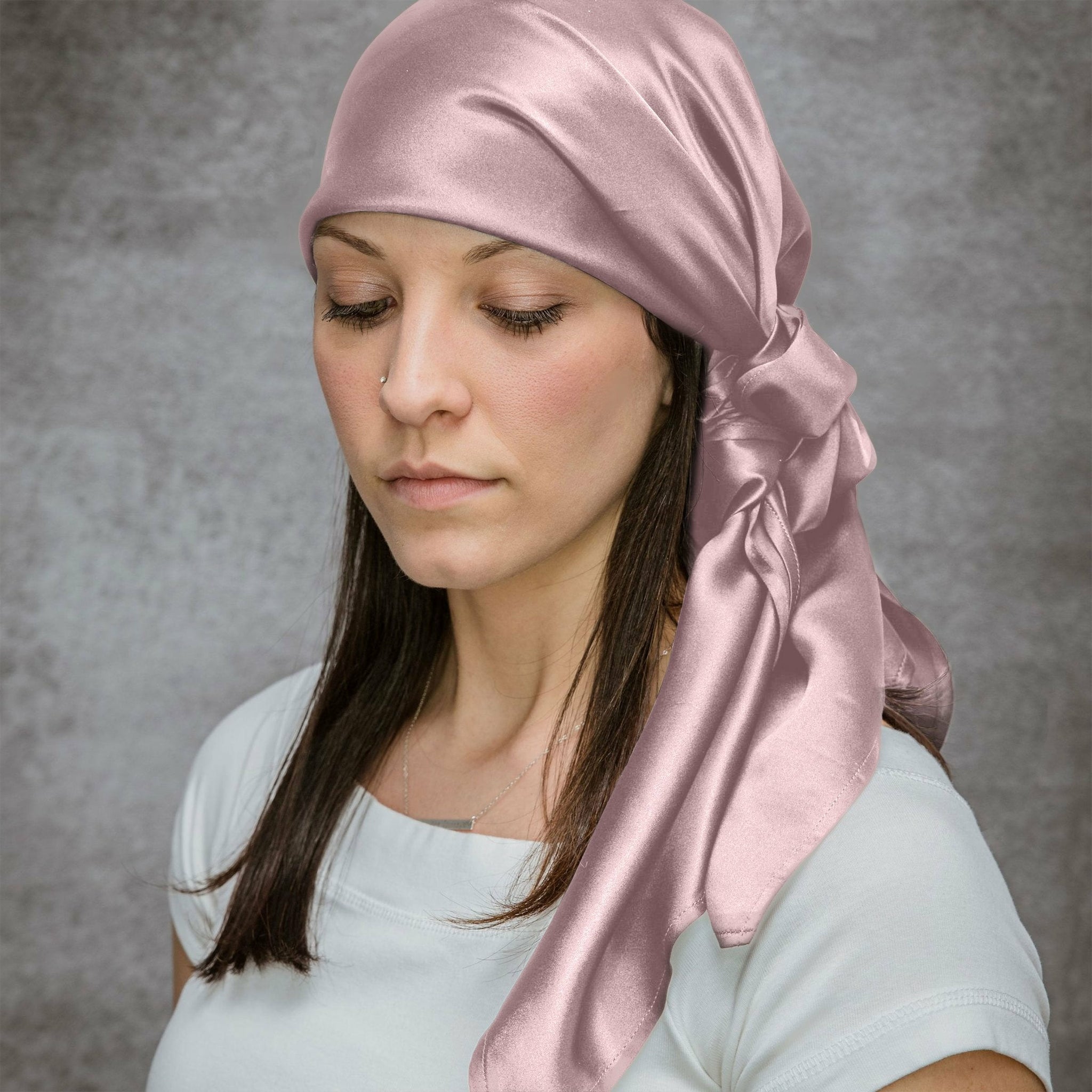 Light Gray Pure Silk Scarf Headscarf Handkerchief Lady Scarves