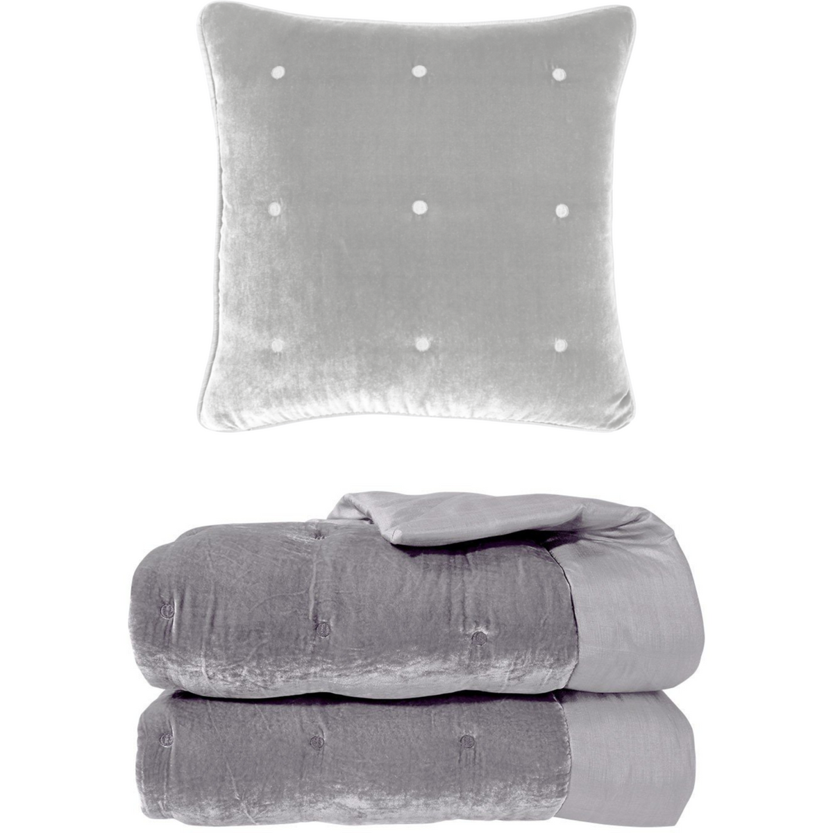 Yves Delorme Cocon Counterpane and Decorative Pillow Main Platine Fine Linens