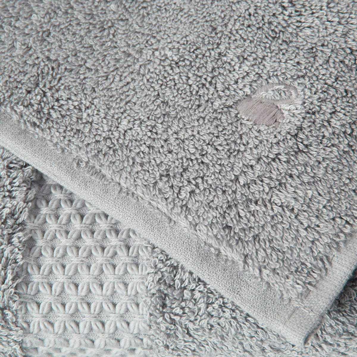Yves Delorme Etoile Bath Towels and Mats in Platine Color Fine Linen