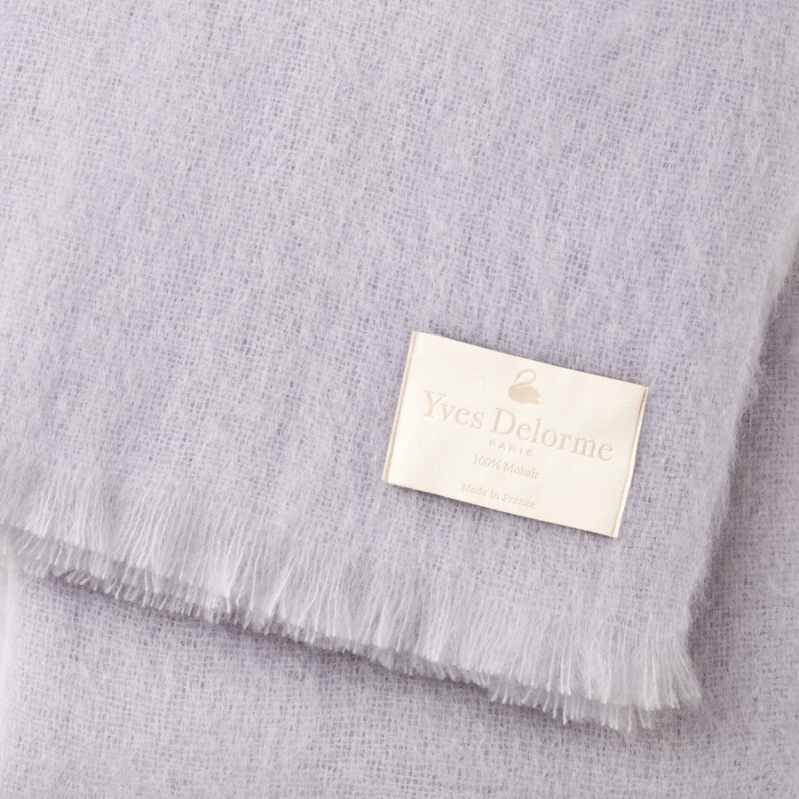 Yves Delorme Mohair Throw Silver Fine Linens