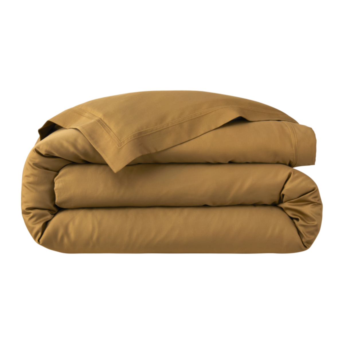 Folded Duvet Cover of Yves Delorme Triomphe Bedding in Bronze Color