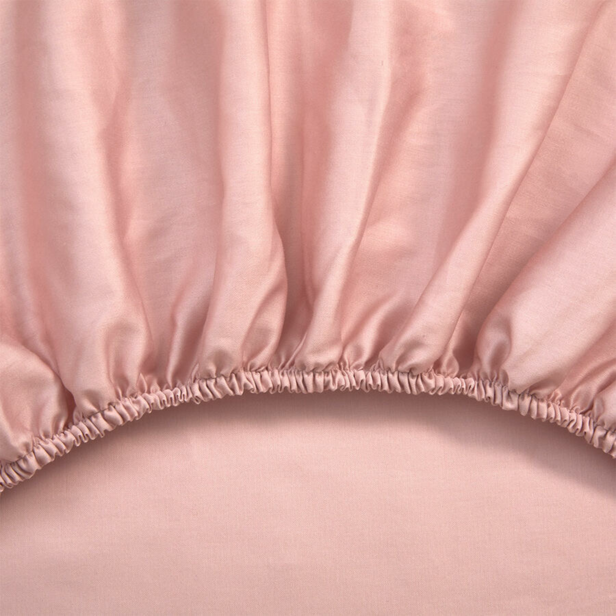 Bottom of Fitted Sheet of Yves Delorme Triomphe Bedding in Poudre Color