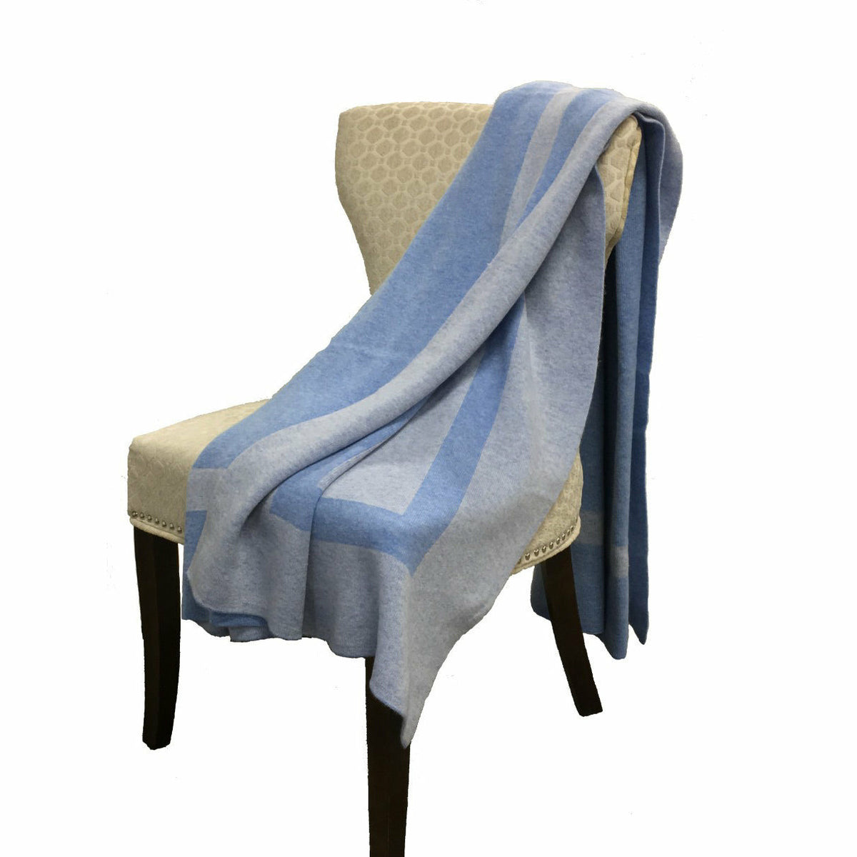 Alashan 100% Cashmere Homestead Throw - Sky/Periwinkle