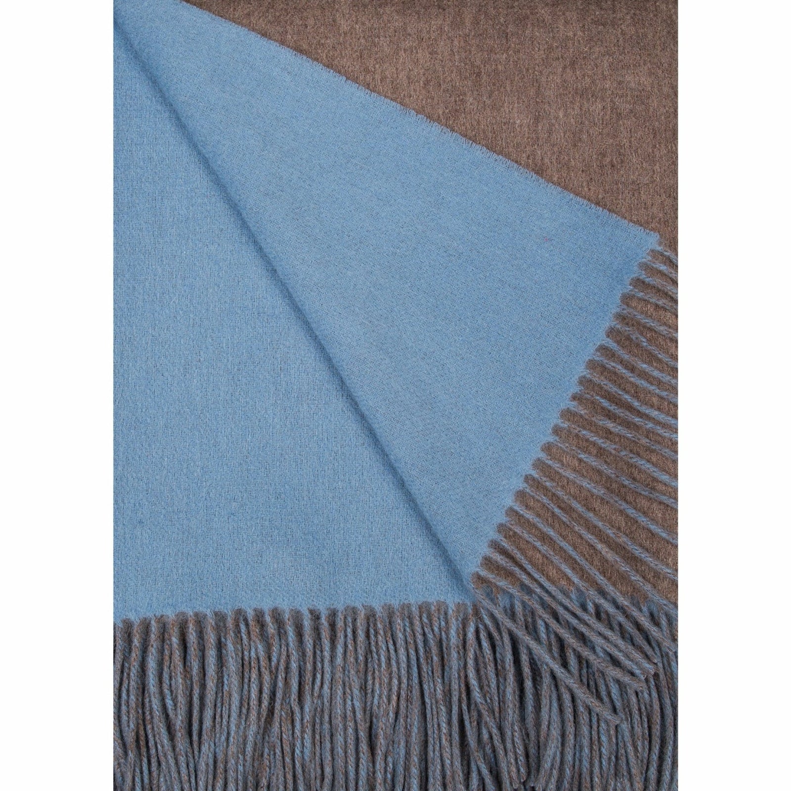 Alashan Double Faced Classic Cashmere Blend Throw Main Mushroom/Blueskies Fine Linens