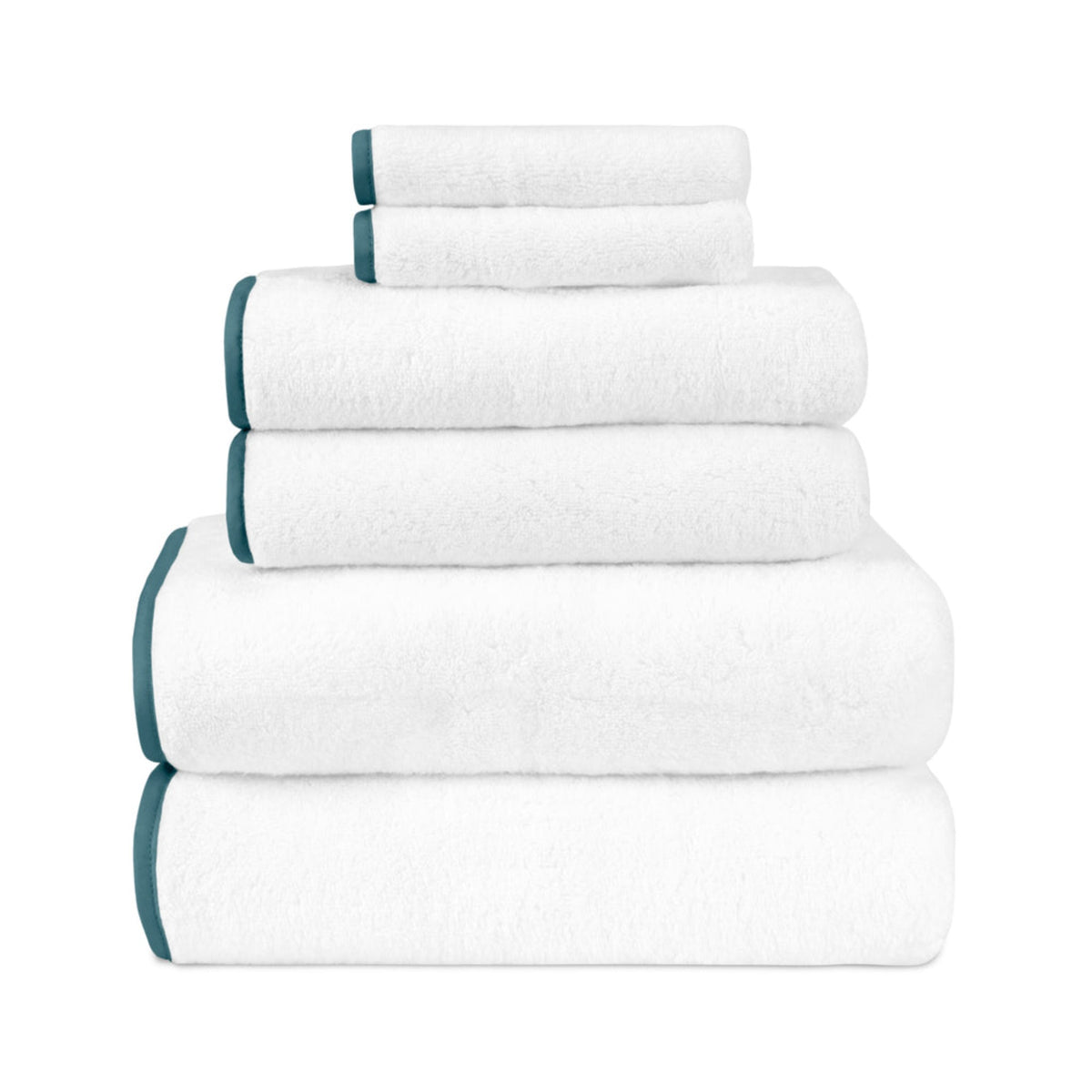 Home Treasures Bodrum Bath Towel White/Teal Fine Linens