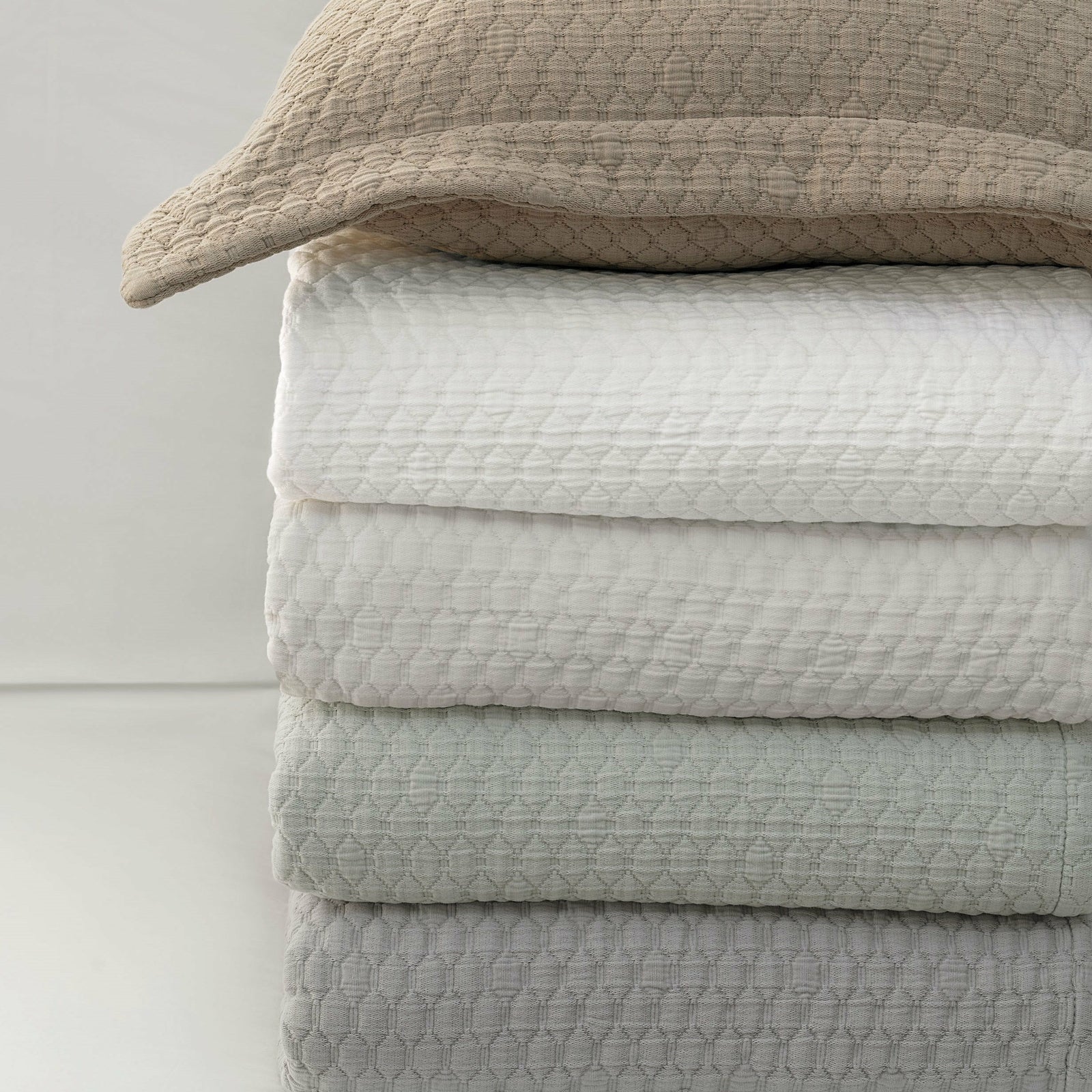 BOVI Simply Cotton Matelassé and Shams Stack Fine Linens
