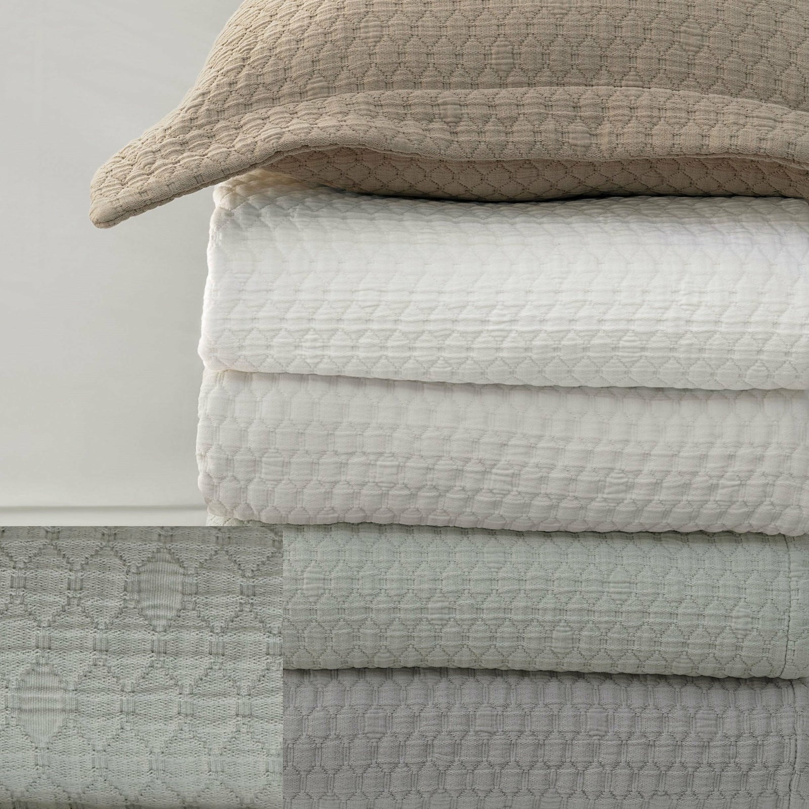 BOVI Simply Cotton Matelassé and Shams Main Dove Fine Linens