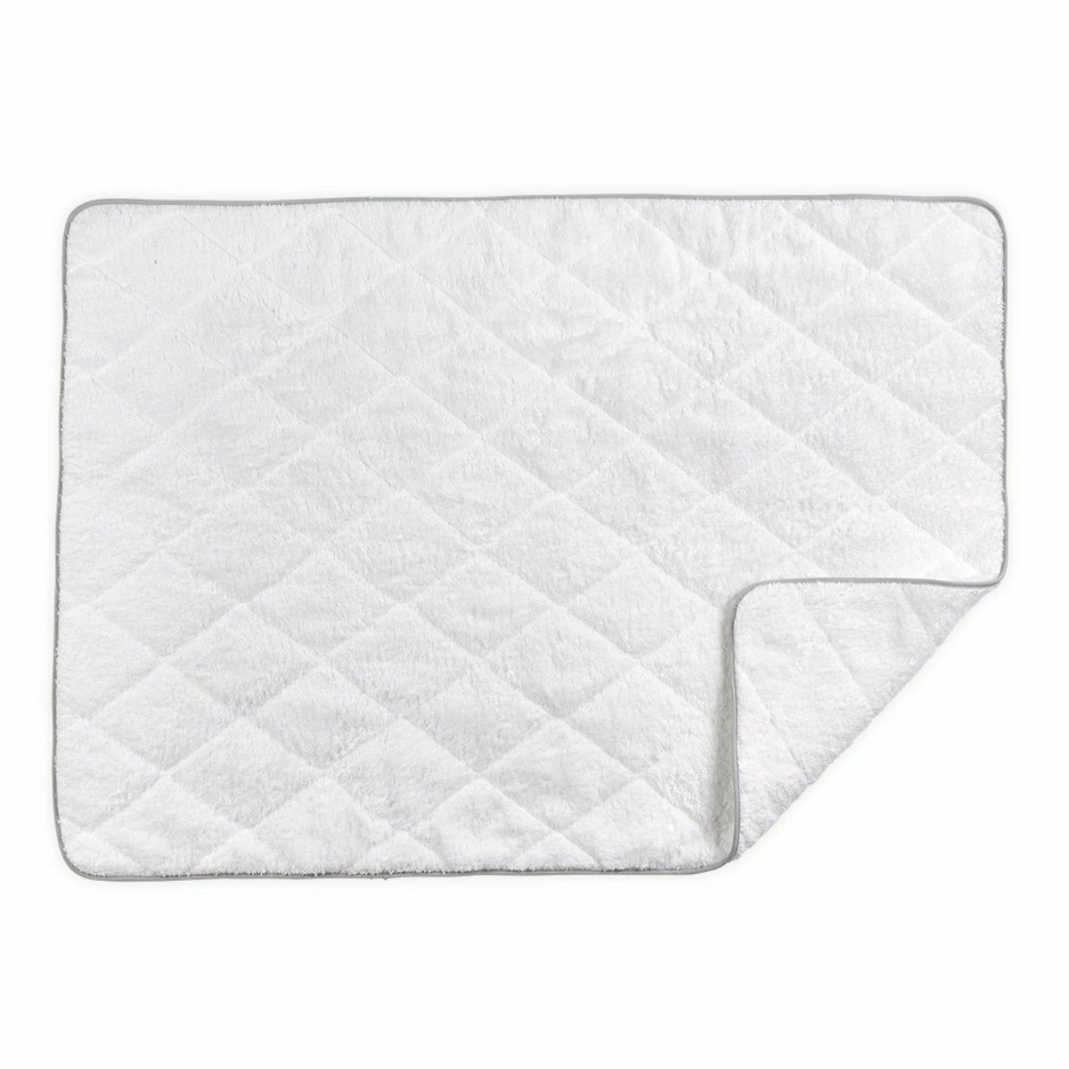 Matouk Cairo Quilted Tub Mat White/Silver