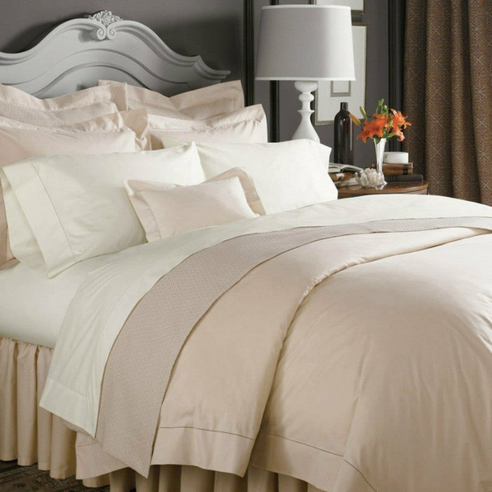 Sferra Celeste Bedding Collection Swatch Grey Fine Linens 