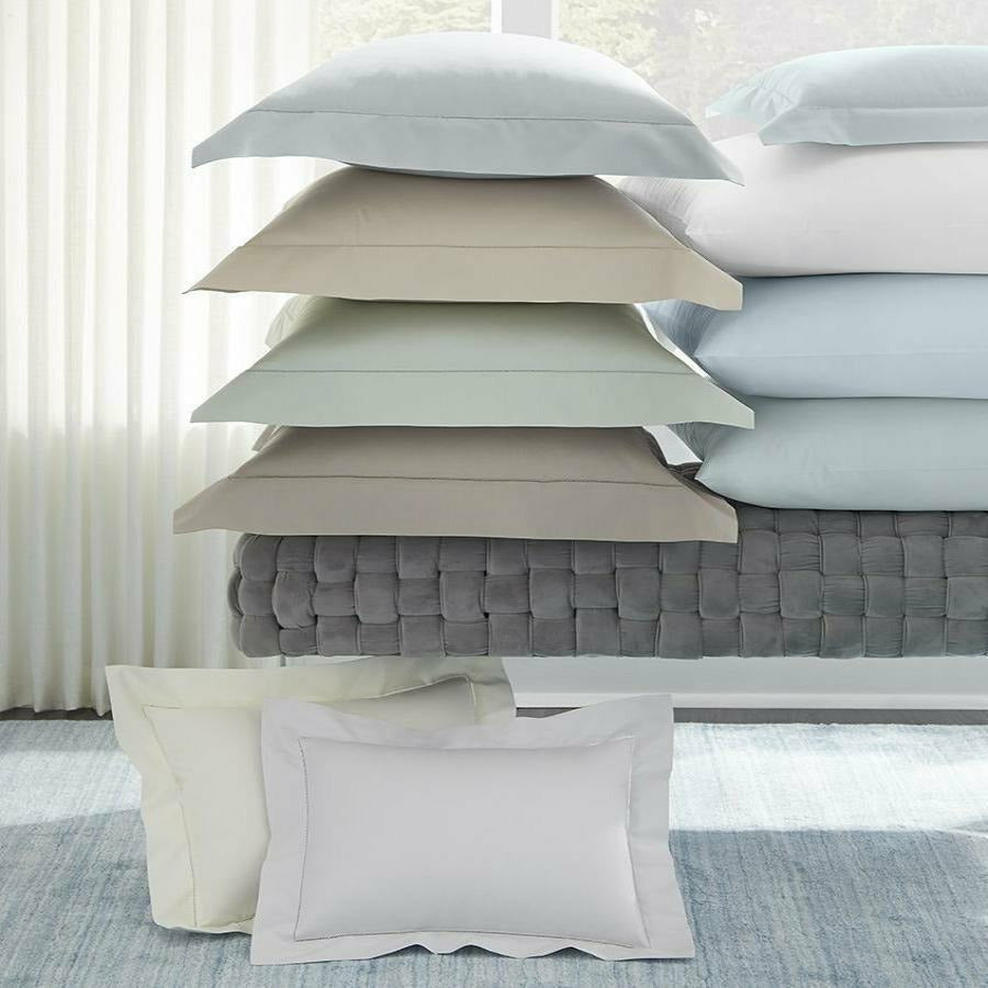 Sferra Celeste Bedding Collection Pillowcase Stack Blue Fine Linens 