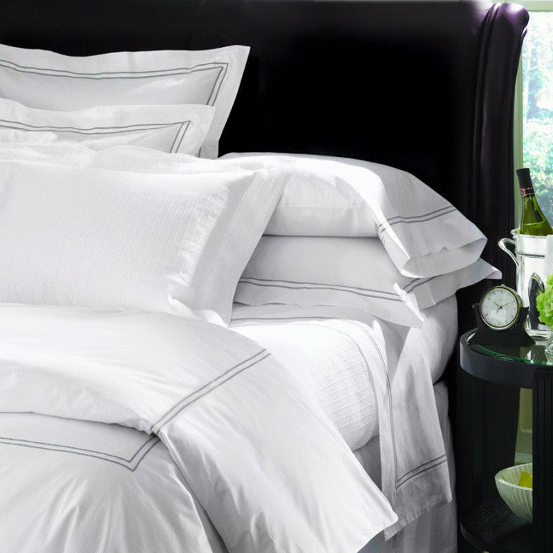 Sferra Grande Hotel Sheet Sets White/Grey Fine Linens