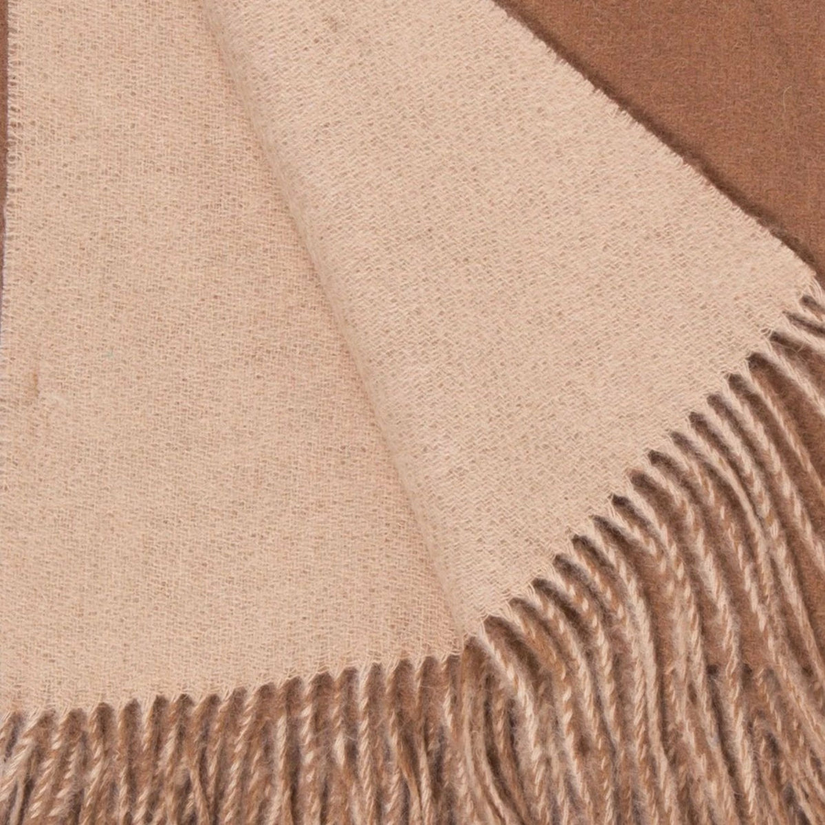 Alashan 100% Cashmere Double Faced Essential Throw Swatch Camel/Apricot Fine Linens