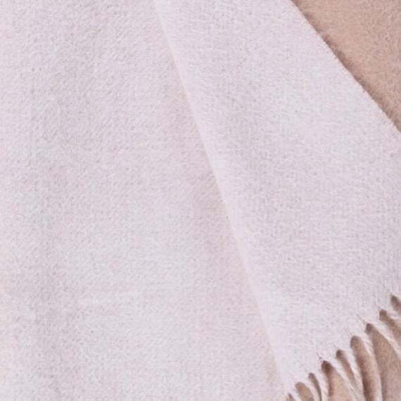 Alashan Double Faced Classic Cashmere Blend Throw Main White/Bisque Fine Linens