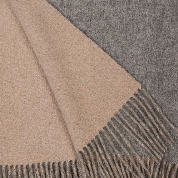 Alashan Double Faced Classic Cashmere Blend Throw Main Ash/Bisque Fine Linens